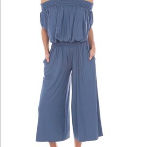 Off The Shoulder Culotte Jumpsuit L